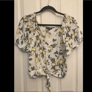 Button up tie front shirt